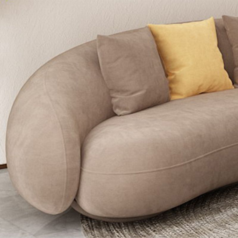 Contemporary Curved Sofa with Tight Back and Tuxedo Back for Living Room