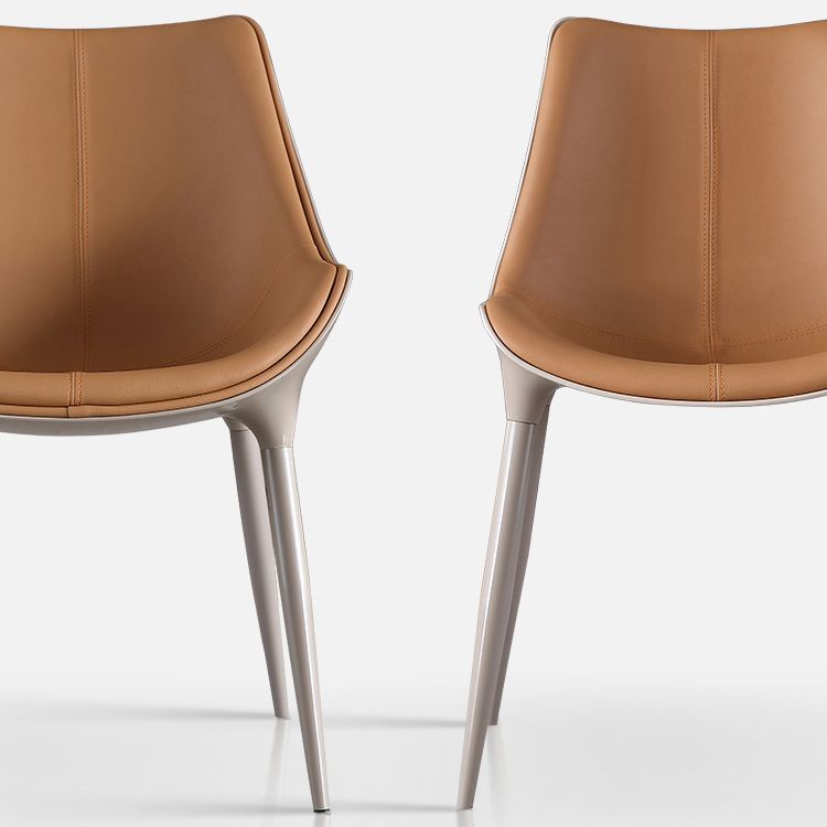 Contemporary Indoor Faux Leather Armless Upholstered Parsons Dining Chair