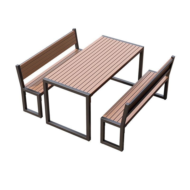 Modern 1/3 Pieces Rectangular Picnic Table Set Reclaimed Wood Dining Picnic Table Set