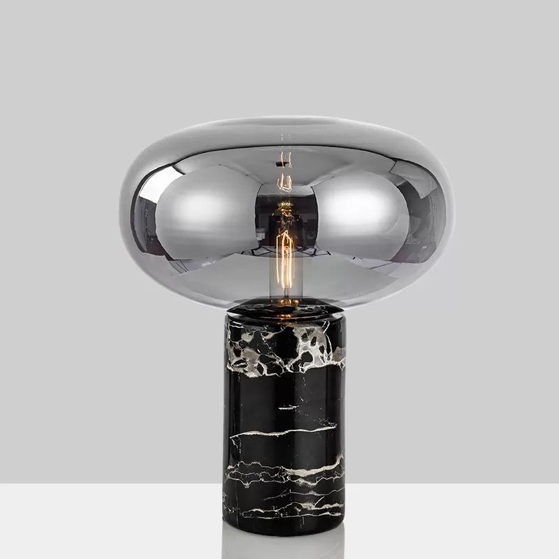 Lámpara de mesa de vidrio de humo de ellipse/vaso ámbar