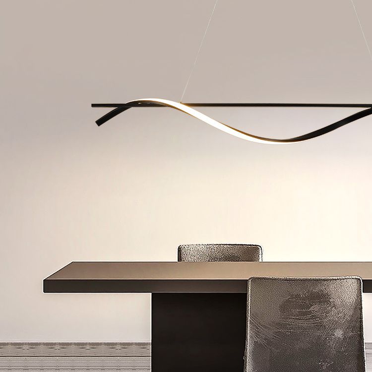 Fissaggi dell'illuminazione dell'isola Wave Acrilico Idee di illuminazione dell'isola moderna per il ristorante