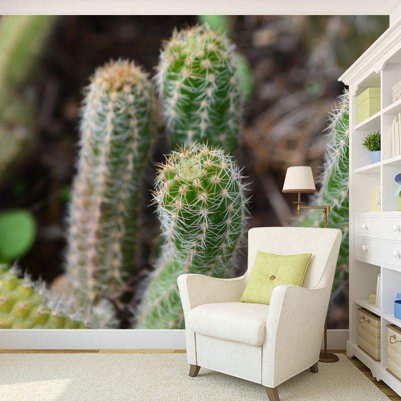 Cactus Plant Minimalist Wall Covering for Living Room, Customized Size Available