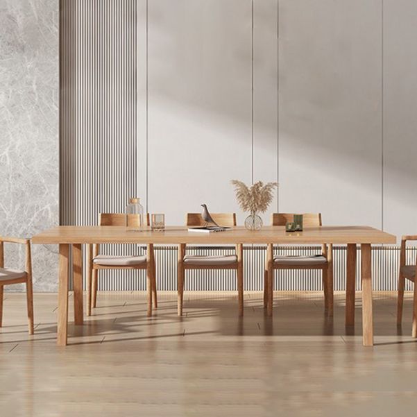 Modern Pine Solid Wood Dining Room Table 4 Legs Natural Rectangle Dining Table
