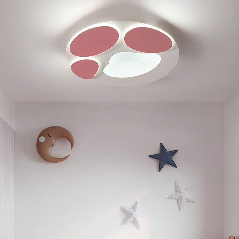 Metal Modern Flush Mount Circular Shape Ceiling Light with Acrylic Shade for Bedroom