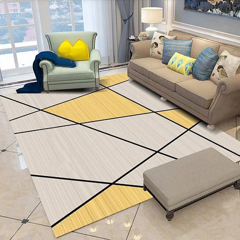 Light Brown Modern Rug Polyester Color Lump Rug Non-Slip Backing Rug for Living Room