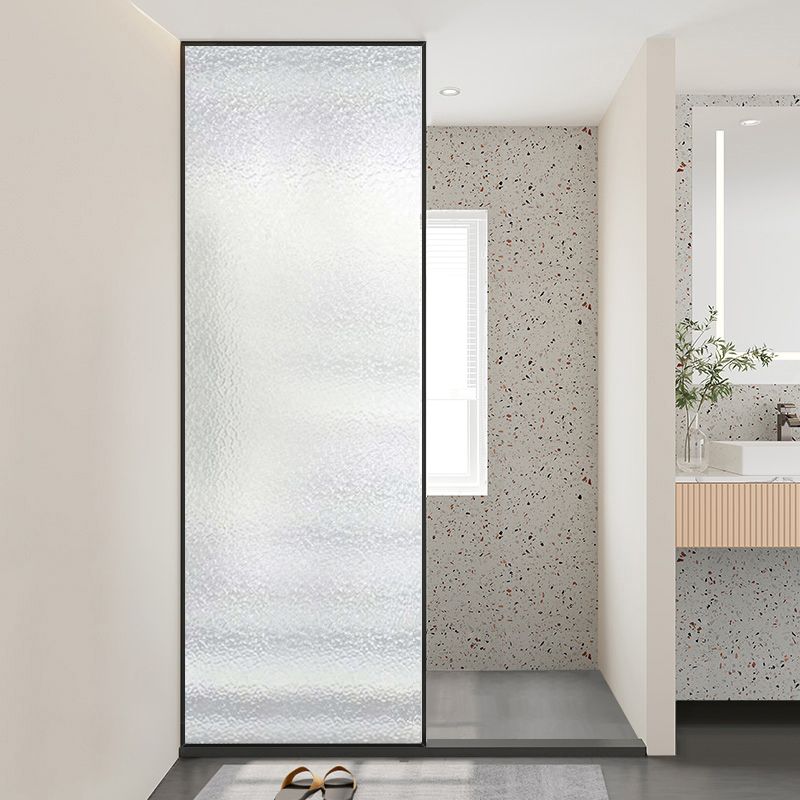 Metal and Glass Shower Bath Door Simple Inline Black Shower Door