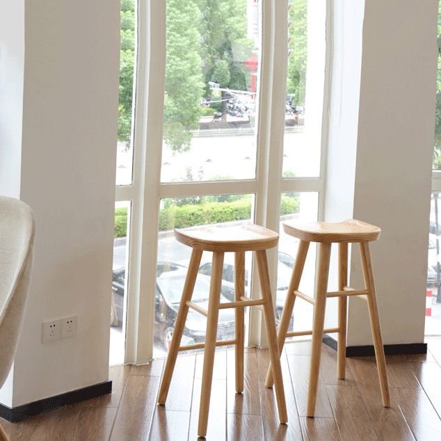 Modern Bristol Solid Wood Bar Stool Backless Footrest Barstool