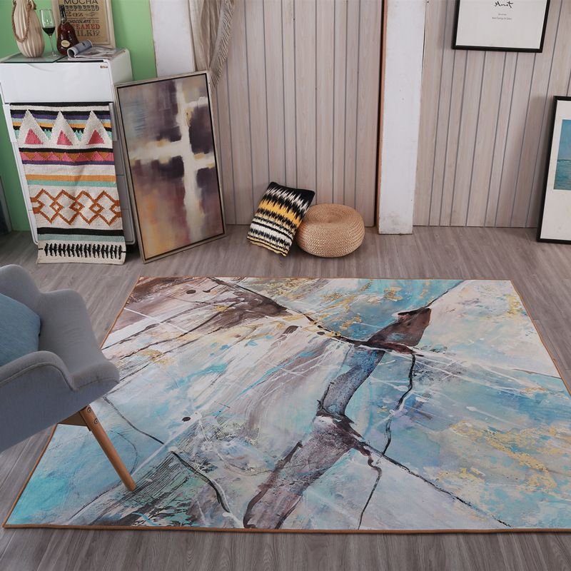Stilvoller Bereich Teppich moderner abstrakter Druckteppich waschbarer Polyester Teppich mit rutschfestem Hintergrund