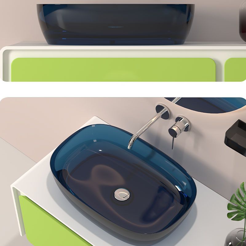 Modern Vessel Bathroom Sink Round with Pop-Up Drain Vessel Sink(Not Included Faucet)
