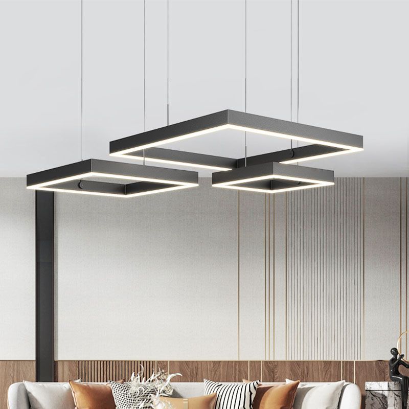 Mehrere Quadrate hängen Anhänger Lichter moderne Kronleuchter für Esszimmer