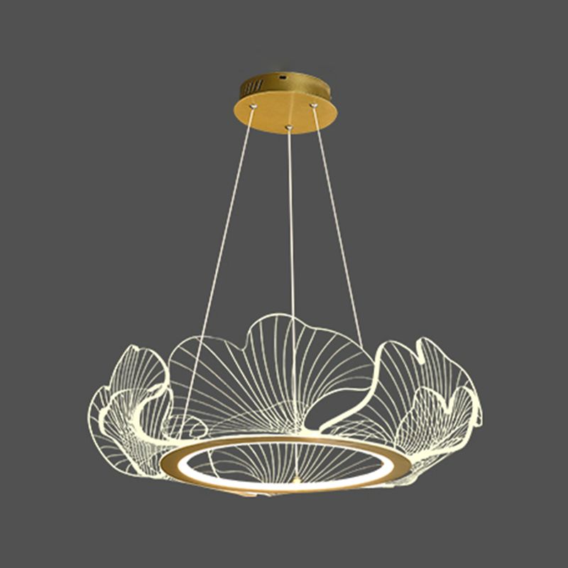 Flower Shape Chandelier Lamp Modern 1 Light LED Hanging Light for Bedroom
