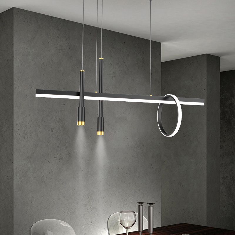 4-Lights Modern Style Island Pendants Metal Pendant Lights for Dining Room