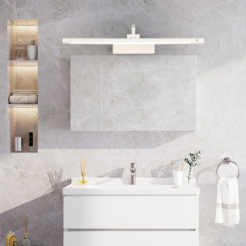 Mount mural linéaire moderne Induction Metal 1-Light Wall Lampe pour salle de bain