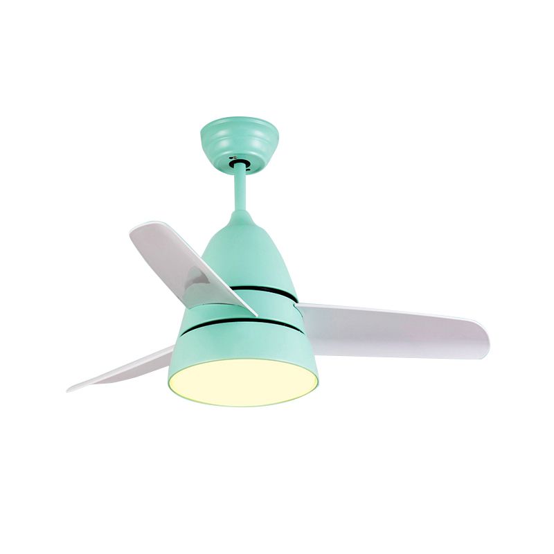 26 "de large contemporain 1 ventilateur de tête boucle verte claire semi-flming monture avec nuance acrylique pour salle à manger, 3 lames blanches