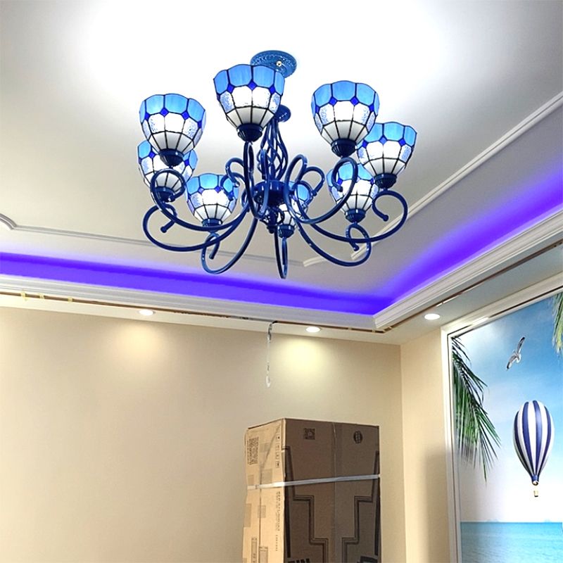 Arte artesanal multicolor lámparas de lámparas de lámpara de lámpara de desplazamiento candelabro mediterráneo