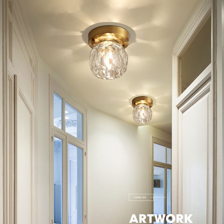 Modern Globe Flush Mount Ceiling Light Fixtures Glass 1 Light Flush Light