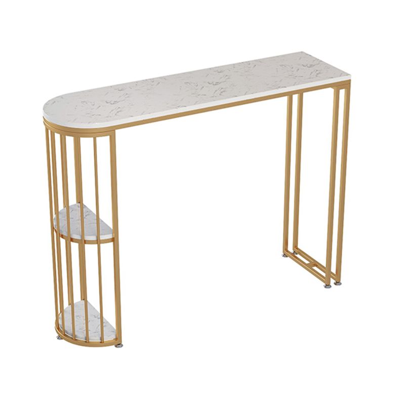 Glam Style Bar Table 1/3 Pieces Faux Marble Fixed Table and Stool Set