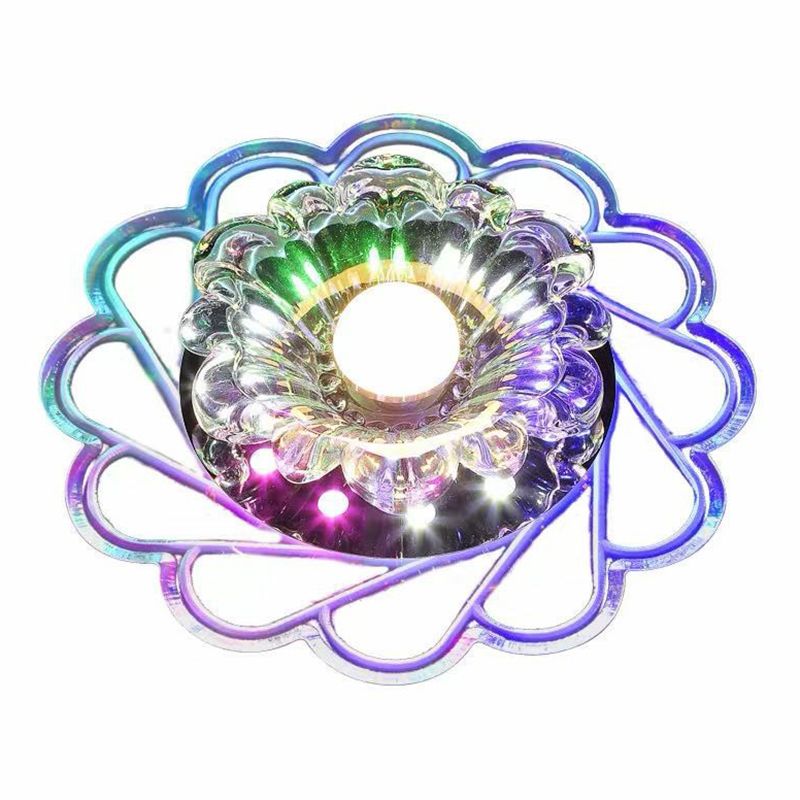 Éclairage encastré en cristal en forme de fleur luminaire encastré LED transparent minimaliste