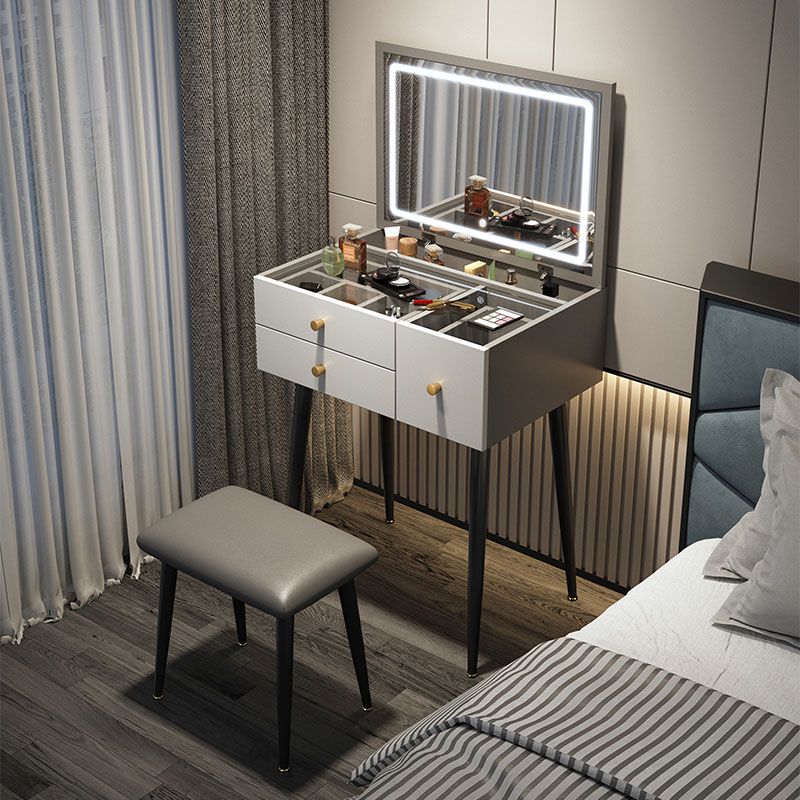 Contemporary Mirrored Glass Vanity Desk 3 Drawer Vanity Dressing Table