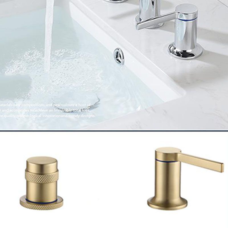 Modern Brass Tub Faucet with 2 Handles Deck Mount Bathroom Faucet