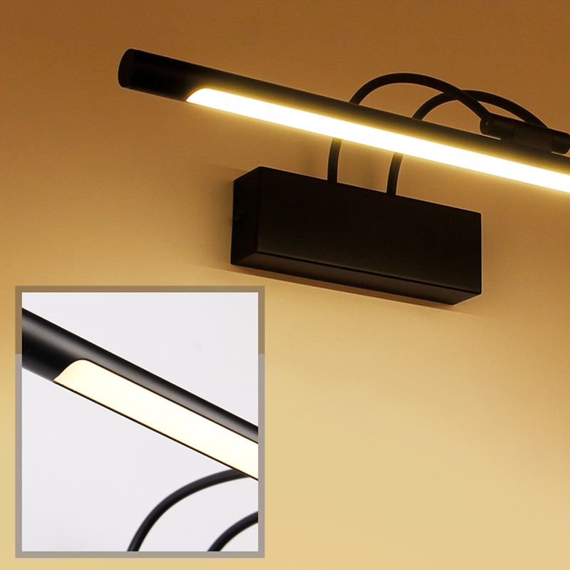 Modern Cylinder LED Bathroom Vanity Lighting Metal Bath Bar in Matte Black