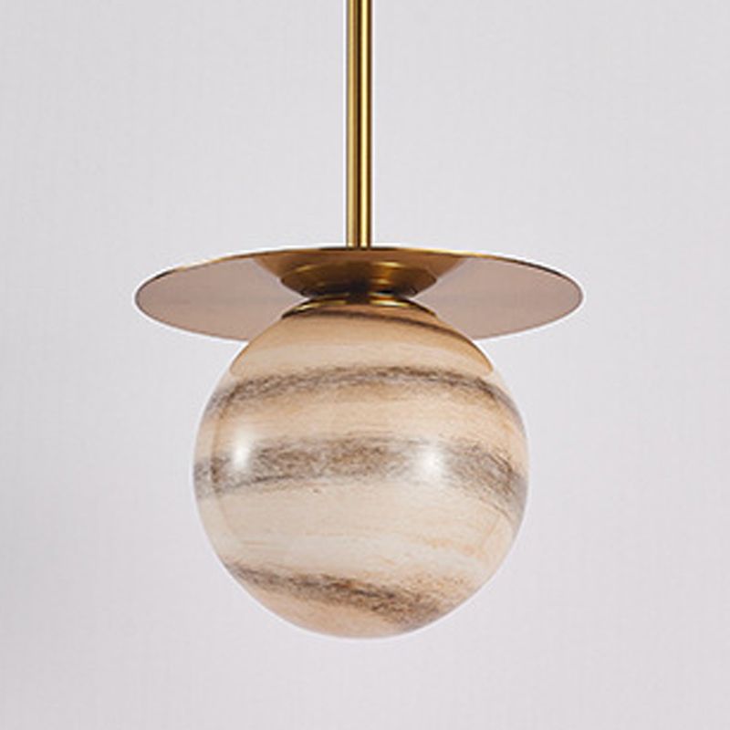 Moderne kreative Einkerlampen -Elektroplate Eisen Globe Anhänger Licht mit Glasschatten