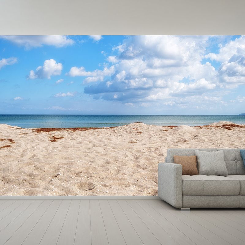 Blue Ocean Wall Mural Wallpaper Moisture Resistant Modern Bedroom Home Decor