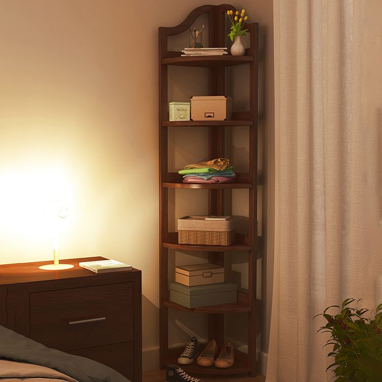 Modern Style Corner Bookshelf Solid Wood Shelf Bookcase for Home