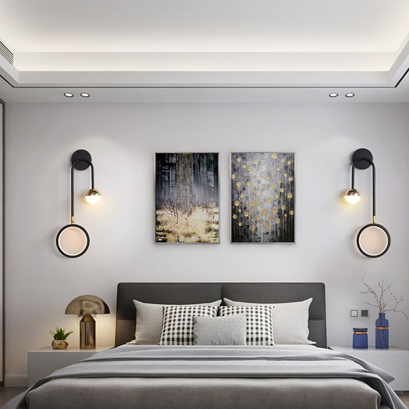 Modern Style Round Wall Mounted Lamps Metal Multi Lights Wall Sconces