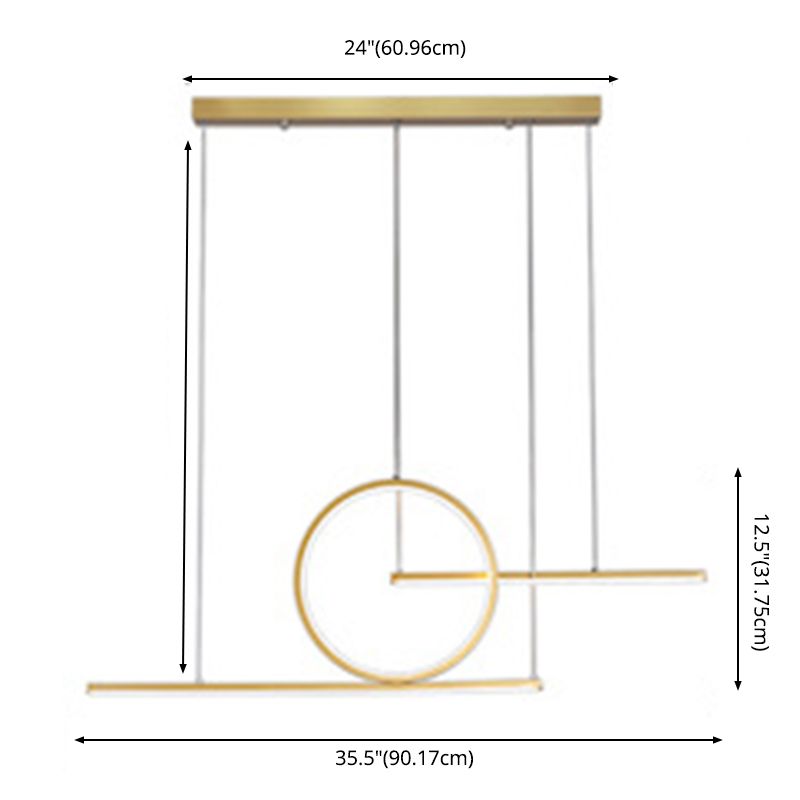 Ring Island Lighting Fixtures Aluminum Minimalism Pendant Lighting Fixtures for Restaurant