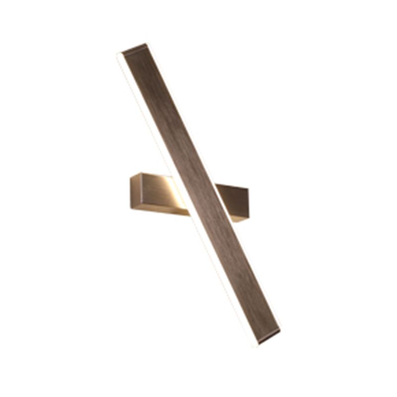 Brown Rectangular LED Wall Lamp in Modern Artistic Style Aluminium Rotatable Wall Light for Bedroom