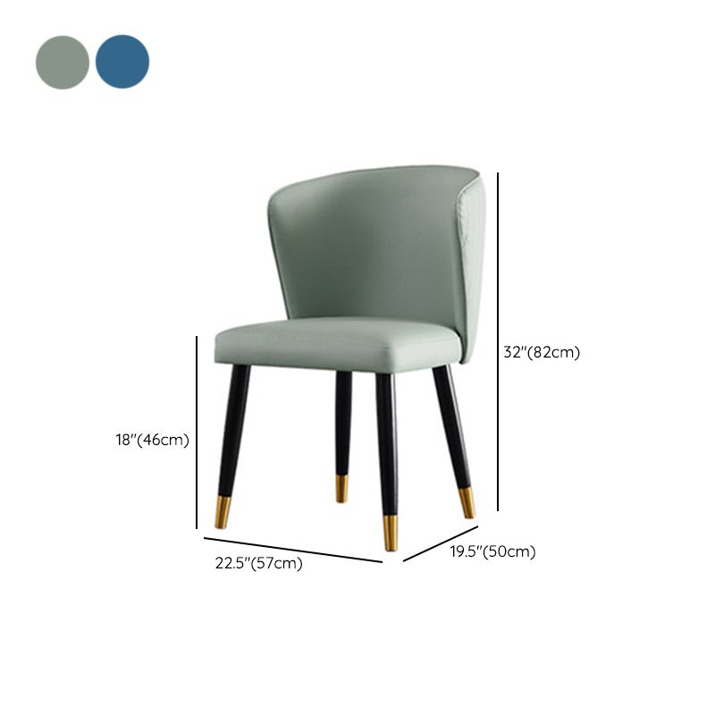 Glam Style Armless Side Chairs Wooden Chair with Wood Legs for Kitchen