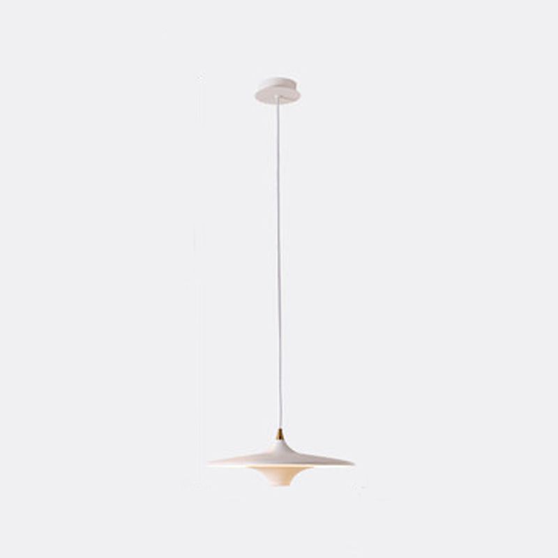 Moderne minimalistische LED -hangende lamp gelakte ijzeren schotel hanglamp met acrylschaduw