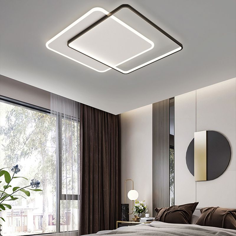 Plafonniers encastrés géométriques modernes, luminaires encastrés en métal avec abat-jour en acrylique