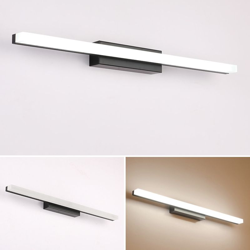 Linear Vanity Mirror Light Modern Style LED Acrylic Sconce Light Fixture with Stainless Steel Base