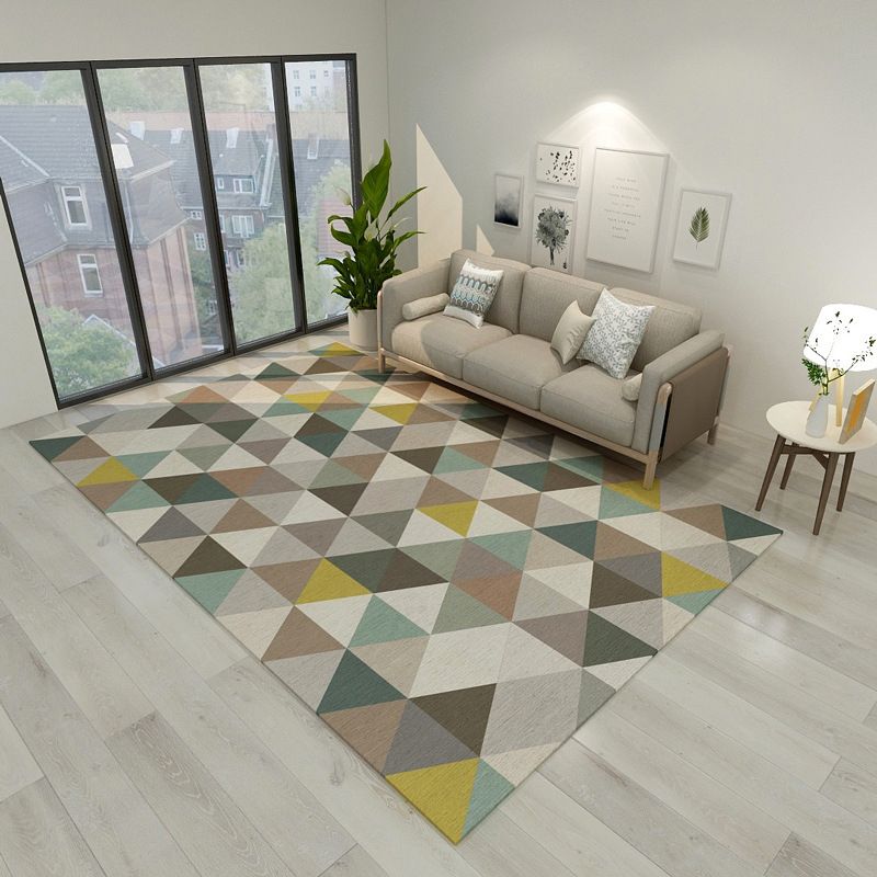 Novelty Modern Style Rug Multicolor Geometry Area Rug Stain Resistant Machine Washable Non-Slip Rug for Sitting Room