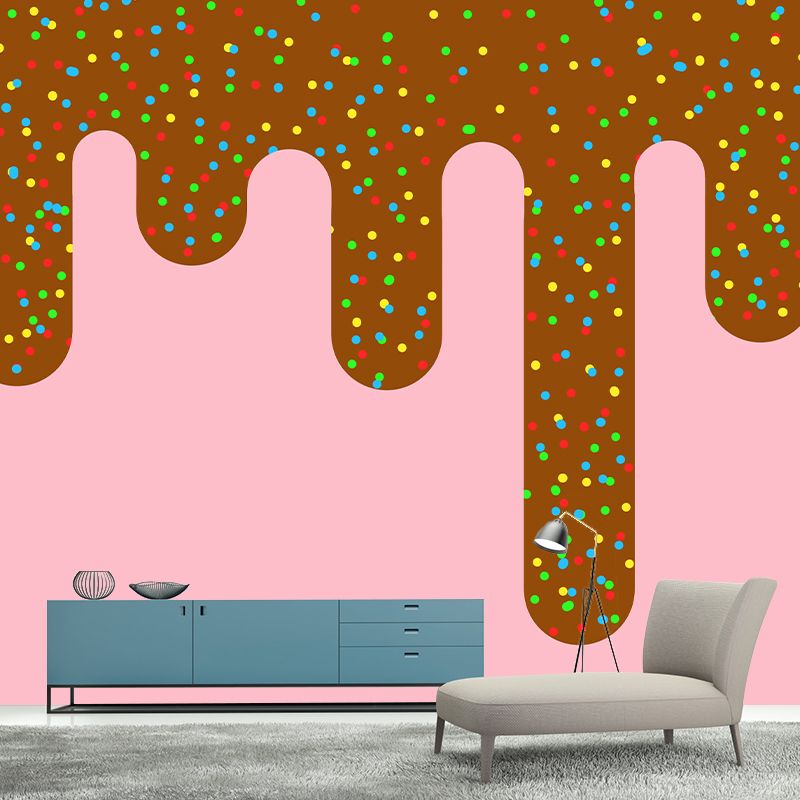 Illustration Stain Resistant Wallpaper Fruits Painting Living Room Wall Mural