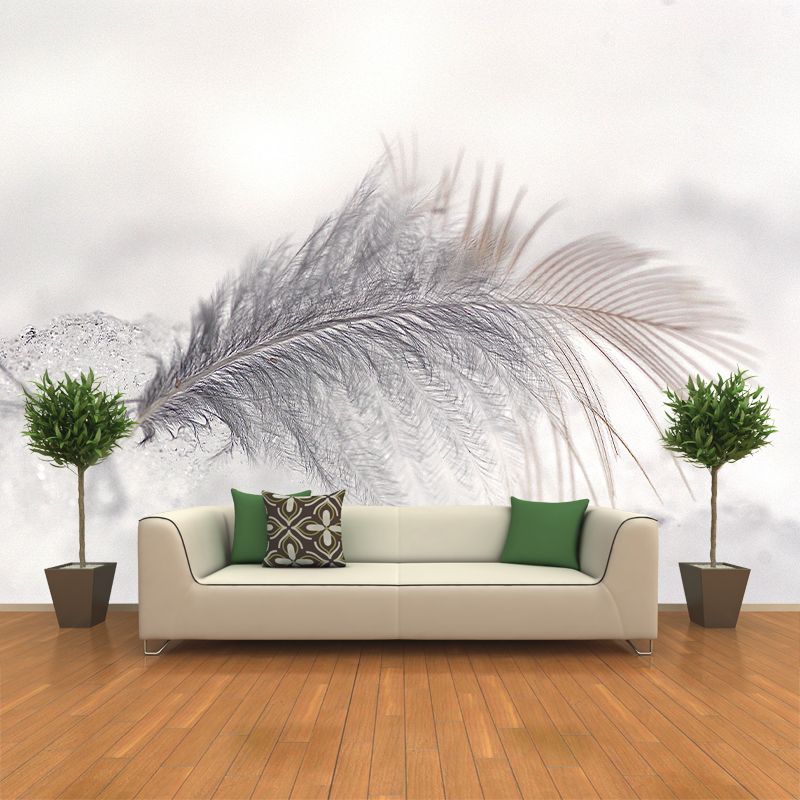 Decorative Wall Mural Photography Feather Living Room Modern Mildew Resistant