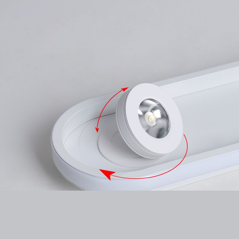 Plafonnier LED réglable à 4 lumières, avec têtes d'éclairage sur rail linéaire en aluminium, de Style moderne, pour salon