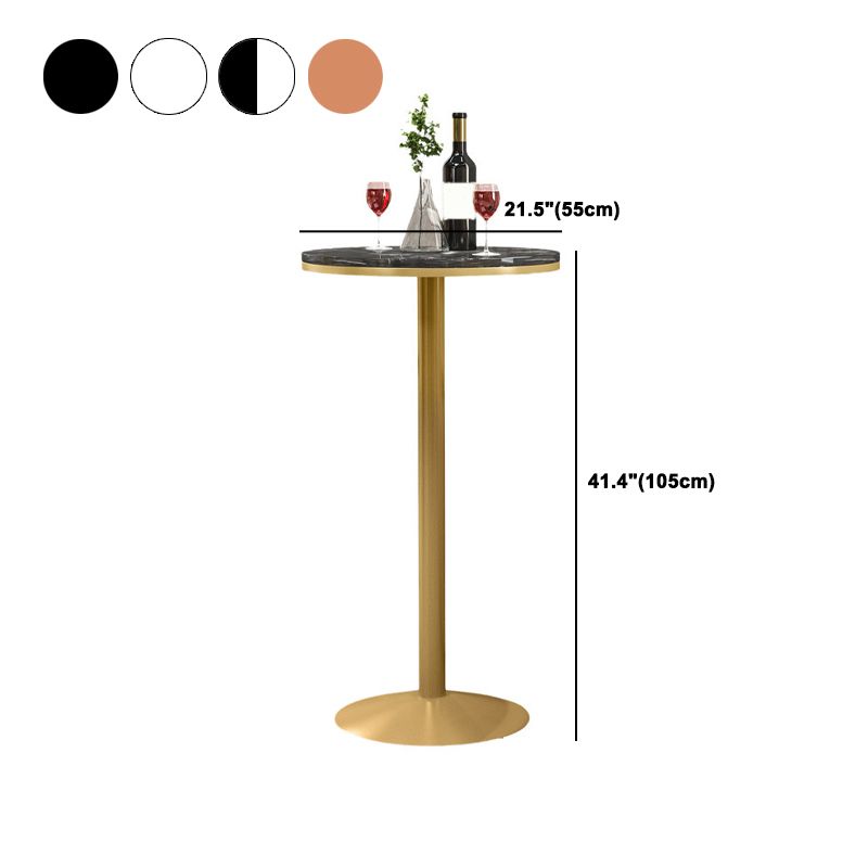 1/2/3/4 Pieces Glam Round Bar Table Set Bistro Set with Faux Marble Top