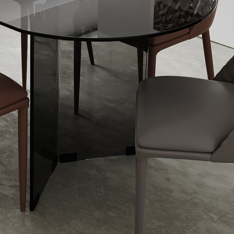 1/2/5/7 Pieces Modern Oval Tempered Glass Top Dining Set for Home