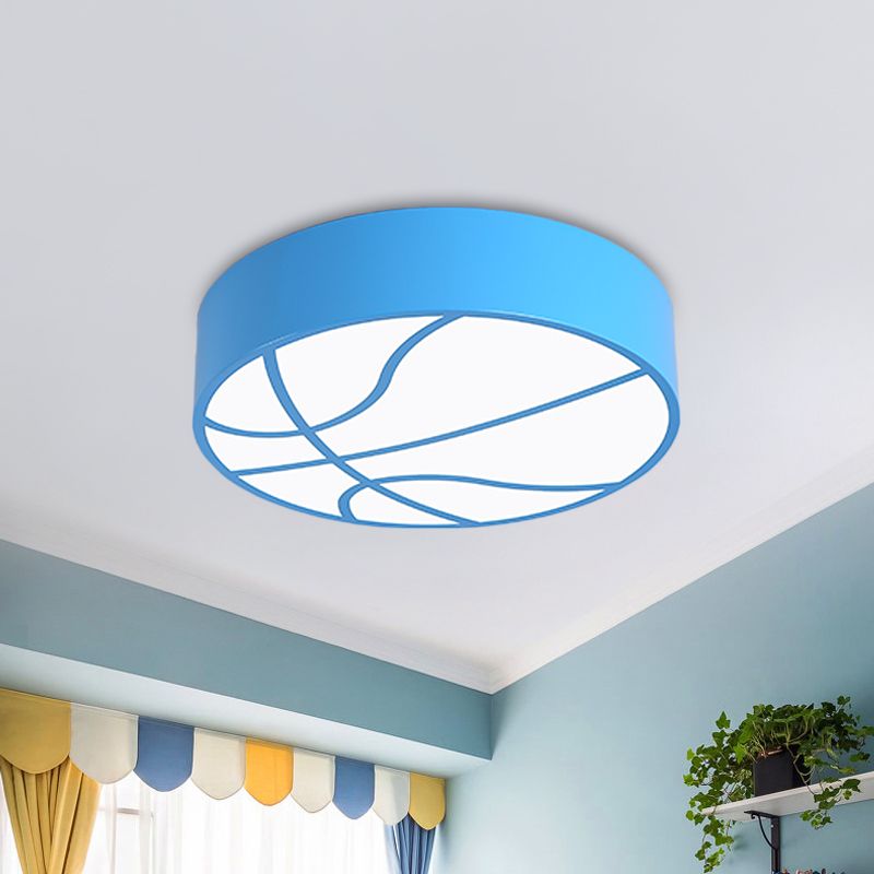 Red/Blue/Green Basketball Ceiling Fixture Children LED Acrylic Flush Mount Recessed Lighting