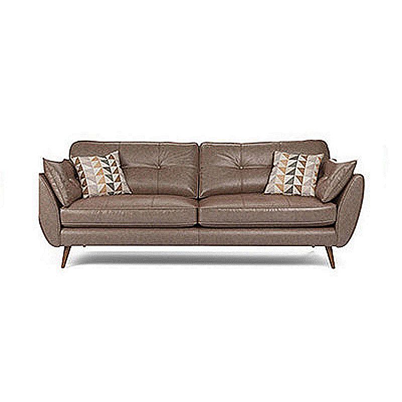 Standard Contemporary Square Arm Settee Loveseat with 2 Pillows