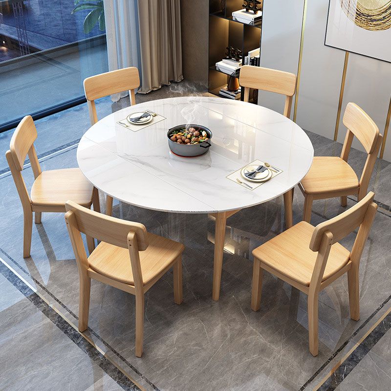 4 Legs Dining Table Sintered Stone Extendable Table for Kitchen