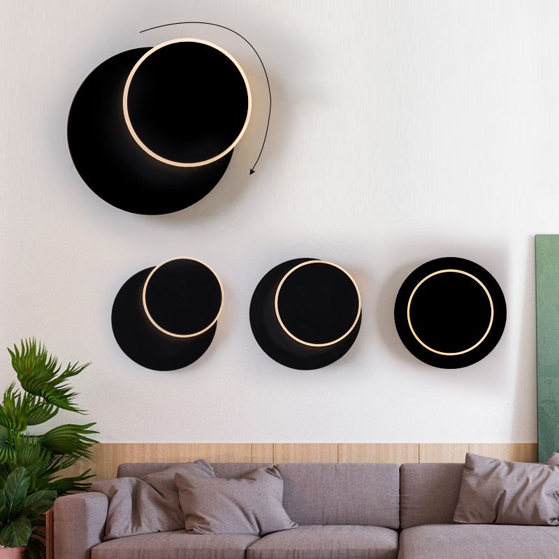 Prononi del comodino in metallo a parete a led geometrica rotatabile