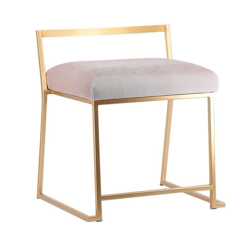 Glam Metal Dining Room Chair Armless Velvet Dining Side Chair for Restaurant Use