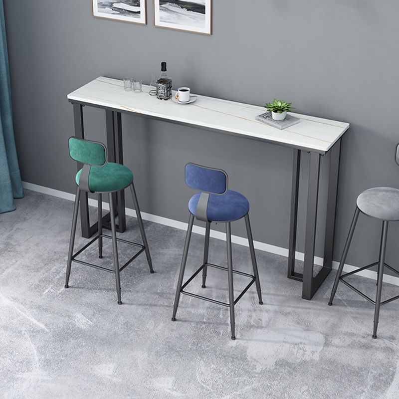 Metal Barstools Glam Armless Bar Stools with Black Metal Base
