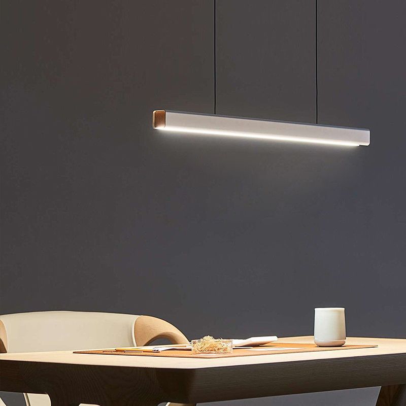 1-Light Modern Pendant Lighting Linear Pendant Light Fixture with Acrylic Shade