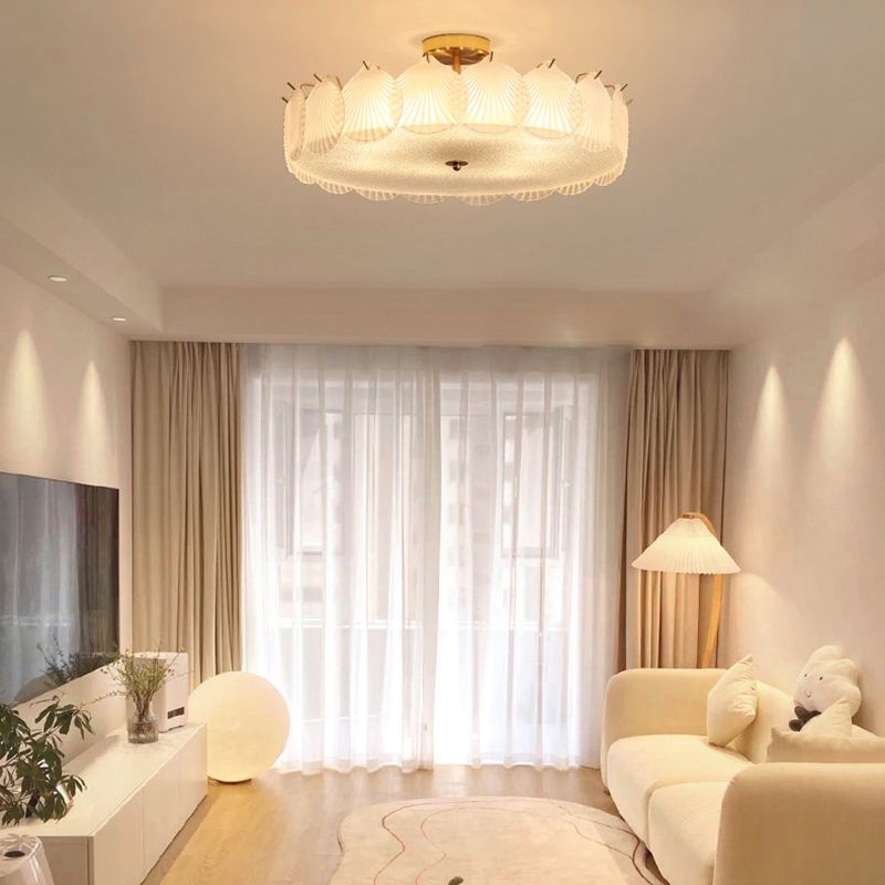Contemporary Simplicity Ceiling Lamp Glass Flush Mount Light Fixture for Bedroom