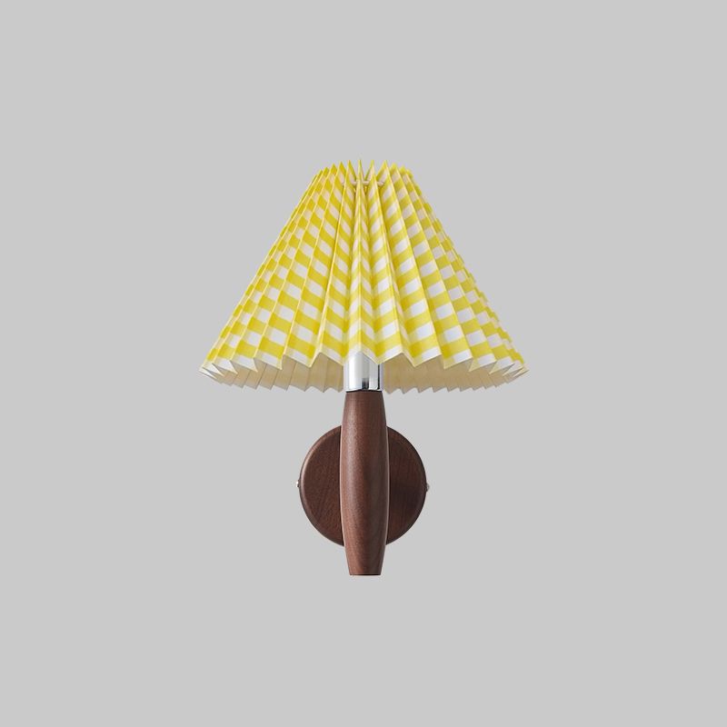 Contemporary Geometric Sconce Lights Wood 1 Light Wall Mount Light Fixture